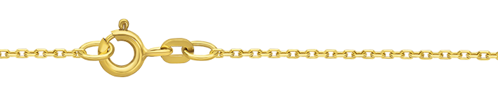 Kette Anker diamantiert Gelbgold 333 Gold (8 Karat) 1,3mm massiv Federring Binder