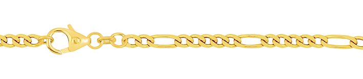 Armband Figaro diamantiert 333 Gold (8 Karat) 2,9g massiv 19cm 2,8mm Karabiner Binder