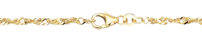 Armband Singapur 333 Gold (8 Karat) 1,7g massiv 19cm 2,4mm Karabiner Binder