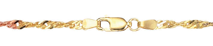 Armband Singapur 333 Gold (8 Karat) 2,5g massiv 19cm 2,9mm Karabiner mit Schlaufe Binder