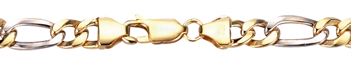 Armband Figaro 333 Gold (8 Karat) hohl 5,7mm Karabiner mit Schlaufe Binder