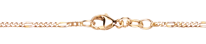 Kette Figaro diamantiert 750 Gold (18 Karat) massiv 1,5mm Karabiner Binder