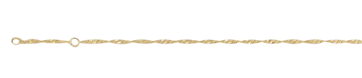 Fusskette Singapur 333 Gold (8 Karat) massiv 0,9g 25cm 1,4mm Federring Binder