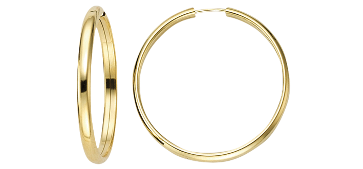 Creolen 333 Gold (8 Karat) 2,1g 2,5mm 30mm flexibler Verschluss Binder