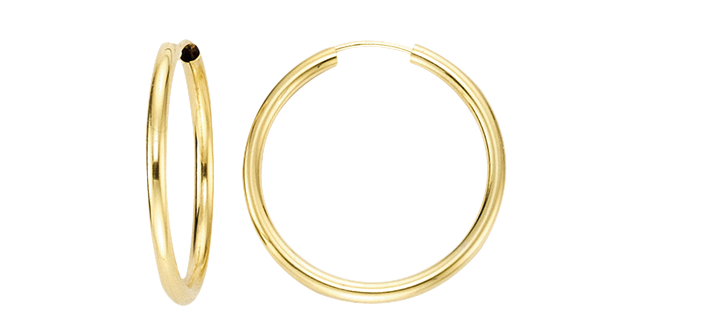 Creolen 585 Gold (14 Karat) 2,5mm flexibler Verschluss Binder