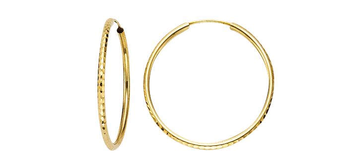 Creolen 585 Gold (14 Karat) 0,8g 2,0mm 20mm flexibler Verschluss Binder