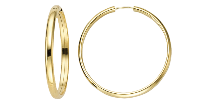 Creolen 585 Gold (14 Karat) 3,9mm flexibler Verschluss Binder