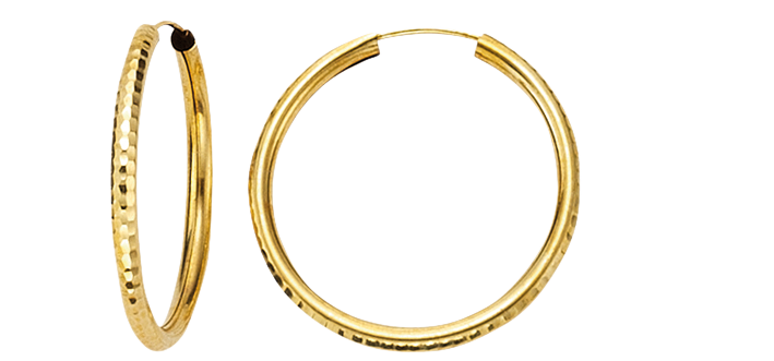 Creolen 585 Gold (14 Karat) 0,8g 2,5mm 15mm flexibler Verschluss Binder